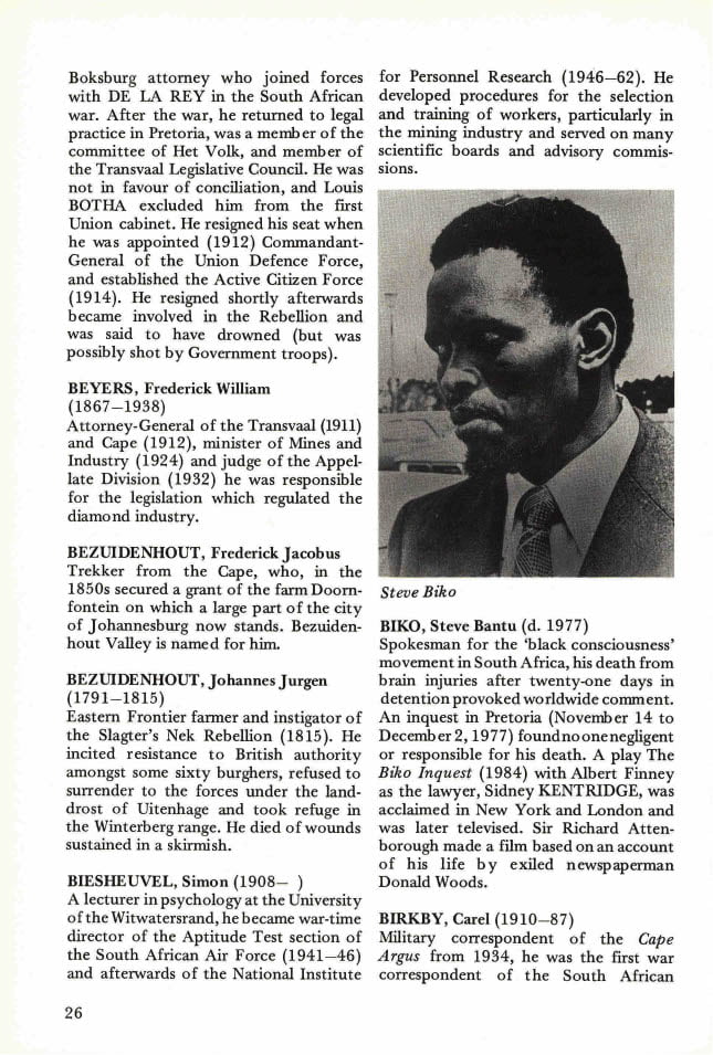 Who did what in South Africa Snippet